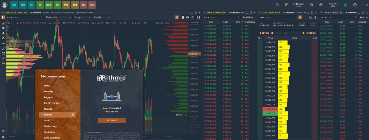 Trade with Rithmic Connection in Quantower platform