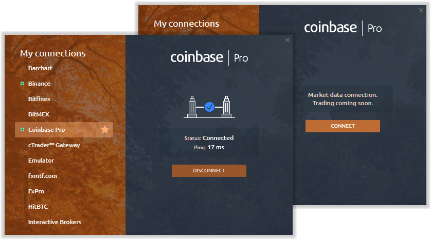 Coinbase Pro is available in Quantower for charting & analytics