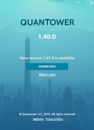 Update Quantower by clicking Download button